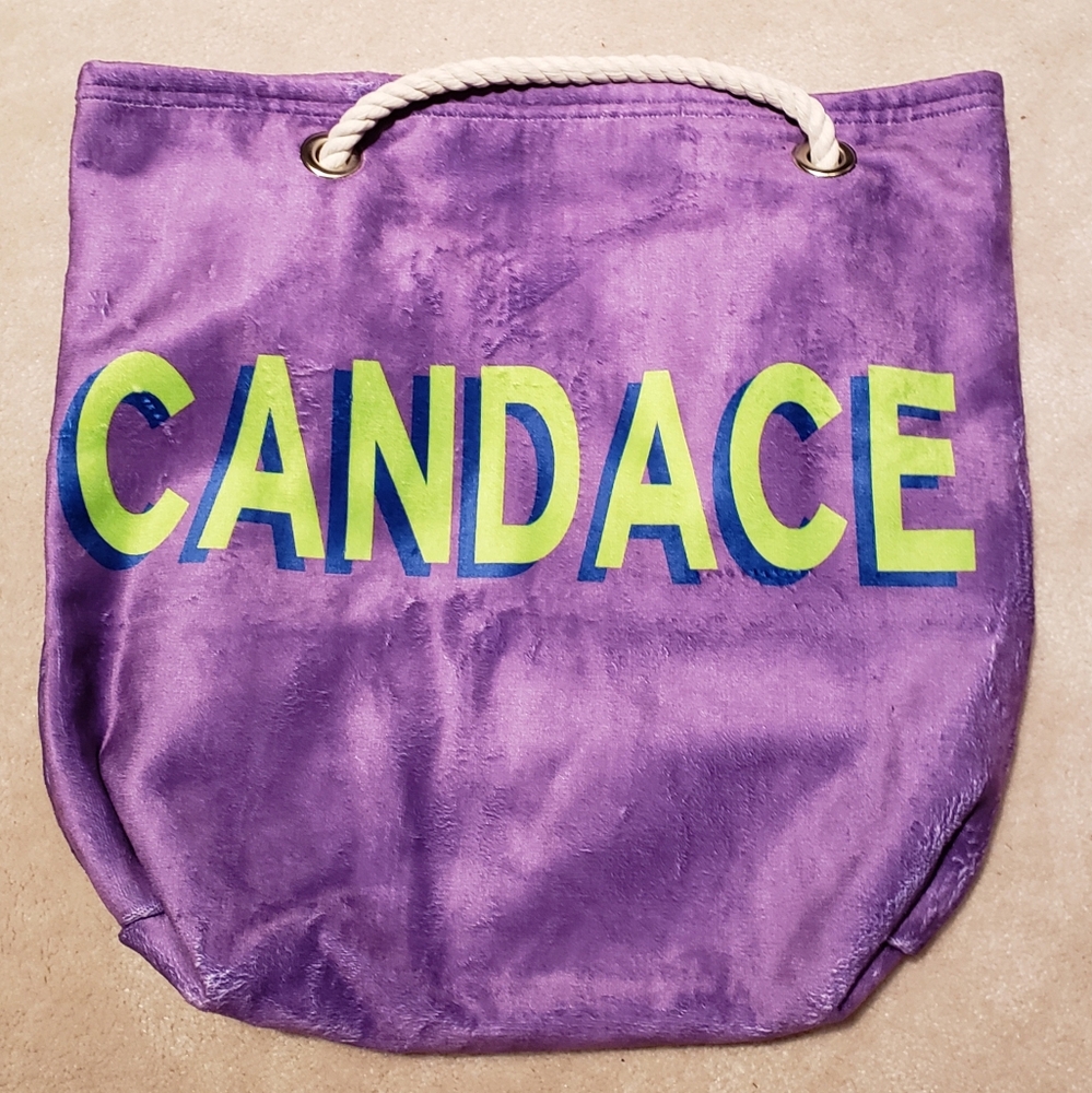 Terry Cloth Beach Bag Personalized "CANDACE"